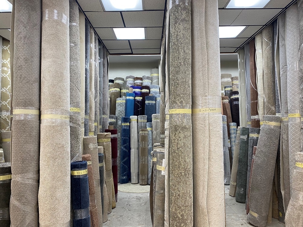 carpet remnants on display at Acme Carpet One