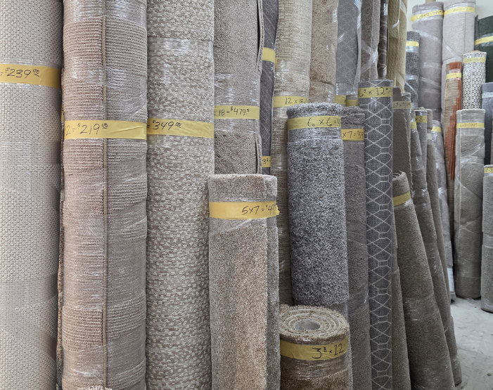 Neutral Carpet Remnants display